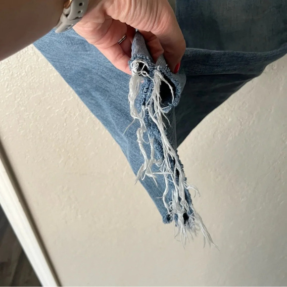 ALLSAINTS Jeans Women's 27 Serene Cropped Kick Flare Distressed Raw Hem - Picture 7 of 10